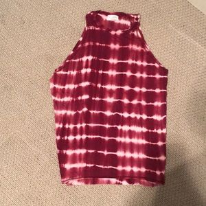 Maroon and white tie dye dress